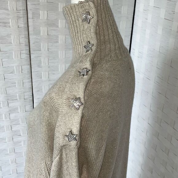 NWT Zadig & Voltaire Alma Bijoux Cashmere Sweater in Mastic Size XS - Picture 3 of 15